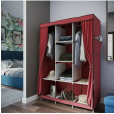 Складной тканевый шкаф для одежды Brown Storage Wardrobe 88130 на 3 секции BR00046