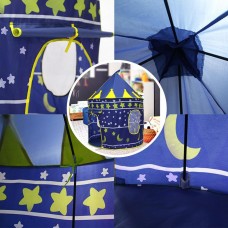 🟢 Детская игровая палатка-шатер Замок. Синий и розовый цвет (29)