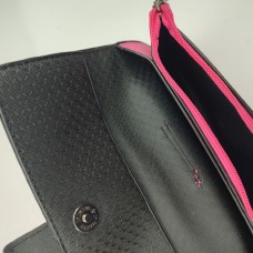 🟢 Стильный классический кошелек с металлической вставкой: в черном и розовом цветах