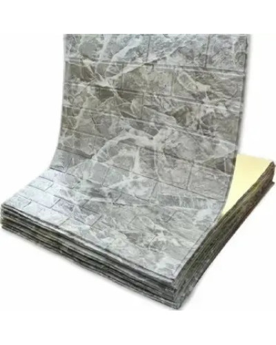Самоклеючий 3D рулон під цеглу сірий мармур 5000x700x3 мм