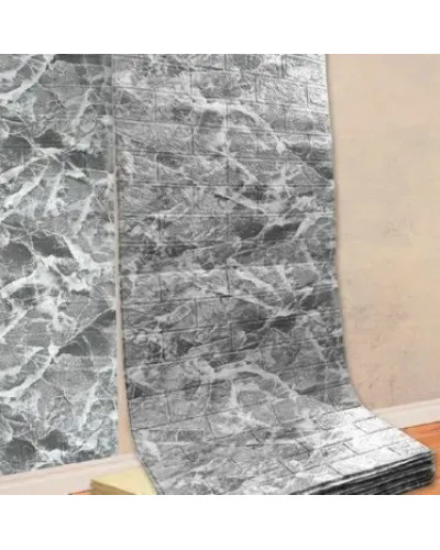 Самоклеючий 3D рулон під цеглу сірий мармур 5000x700x4 мм