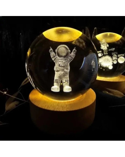 Декоративный 3D-ночник «Астронавт» в форме шара, 6 см, тёплый LED-свет (50)