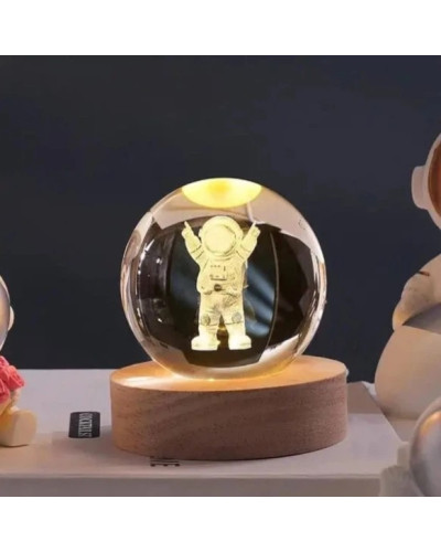 Декоративный 3D-ночник «Астронавт» в форме шара, 6 см, тёплый LED-свет (50)