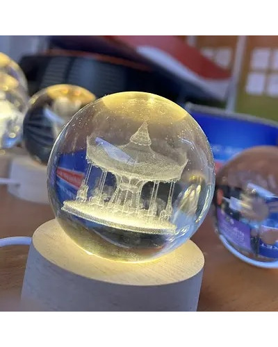 Декоративный 3D-ночник «Карусель» в форме шара, 6 см, тёплый LED-свет (50)