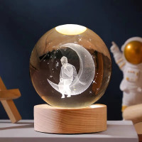 Декоративный 3D-ночник «Мальчик во сне» в форме шара, 6 см, тёплый LED-свет (60)