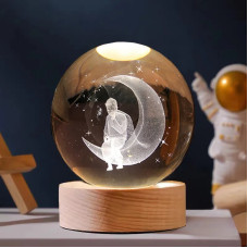 Декоративный 3D-ночник «Мальчик во сне» в форме шара, 6 см, тёплый LED-свет (60)