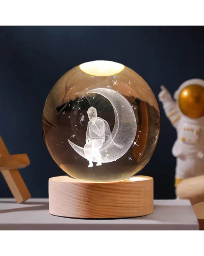 Декоративный 3D-ночник «Мальчик во сне» в форме шара, 6 см, тёплый LED-свет (60)