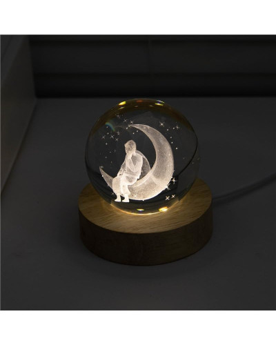 Декоративный 3D-ночник «Мальчик во сне» в форме шара, 6 см, тёплый LED-свет (60)
