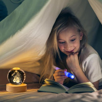 Декоративний 3D-нічник «Сніговики» у формі кулі, 6 см, тепле LED-світло (60)