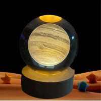 Декоративний 3D-нічник «Юпітер» у формі кулі, 8 см, тепле LED-світло (30)