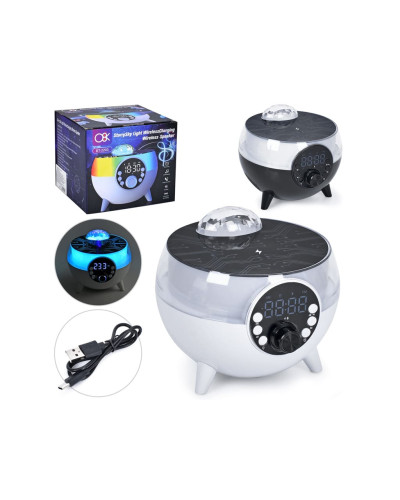 Многофункциональная Bluetooth-колонка BT-2203 с RGB диско-подсветкой, часами и беспроводной зарядкой (30)