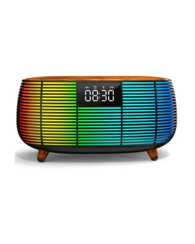 Портативная Bluetooth-колонка NSP-2312 с LED-подсветкой, электронными часами и беспроводной зарядкой (24)