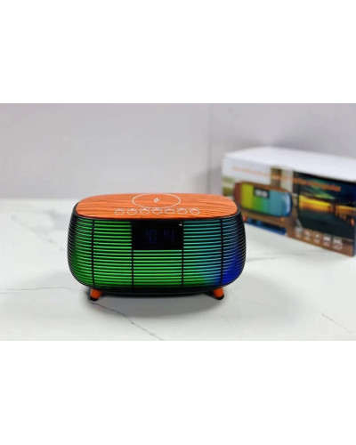 Портативная Bluetooth-колонка NSP-2312 с LED-подсветкой, электронными часами и беспроводной зарядкой (24)
