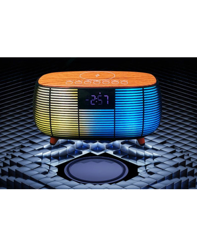 Портативная Bluetooth-колонка NSP-2312 с LED-подсветкой, электронными часами и беспроводной зарядкой (24)