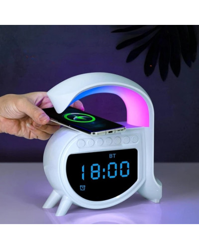 Умный ночник-колонка G-Smart A-16 с Bluetooth, часами и беспроводной зарядкой (30)