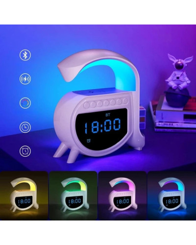 Умный ночник-колонка G-Smart A-16 с Bluetooth, часами и беспроводной зарядкой (30)