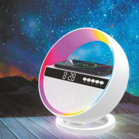 Умный ночник-колонка G5 с RGB-подсветкой, часами и беспроводной зарядкой (24)