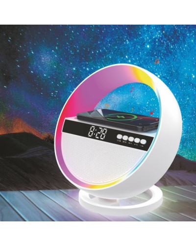 Умный ночник-колонка G5 с RGB-подсветкой, часами и беспроводной зарядкой (24)