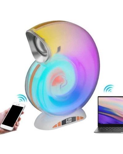 Ночник-колонка Little Sea Shell L39 в форме улитки с RGB-подсветкой, Bluetooth и часами (20)
