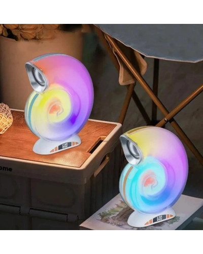 Ночник-колонка Little Sea Shell L39 в форме улитки с RGB-подсветкой, Bluetooth и часами (20)
