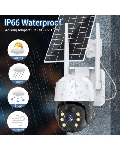 Уличная 4G AI камера видеонаблюдения на солнечной панели SPM-T0 Series (V380), IP66 (12)