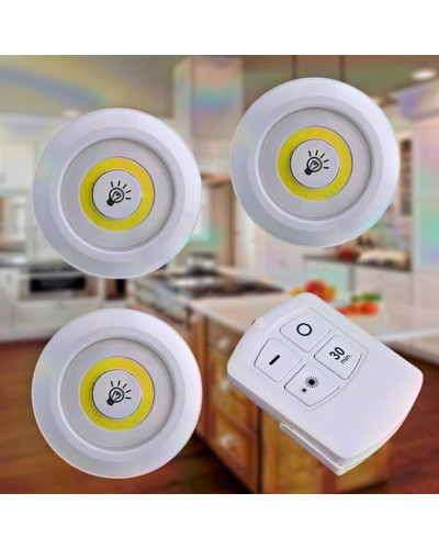 Набор из 3 беспроводных LED-светильников с дистанционным управлением (72)