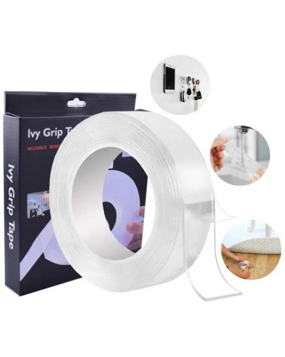 Прозрачная многоразовая крепёжная лента Ivy Grip Tape 3 м LY-1209 (200)