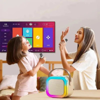Музична караоке-станція K12 з бездротовими мікрофонами та підсвічуванням (60)