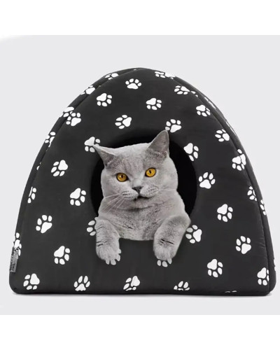 М'який будиночок для собак та кішок Pet Hut White, великий, 35×40 см (30)