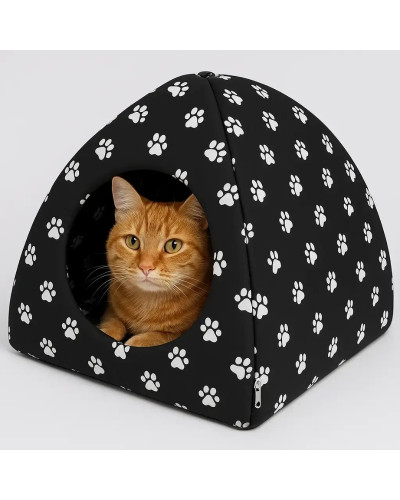 М'який будиночок для собак та кішок Pet Hut White, великий, 35×40 см (30)