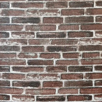 Самоклеюча декоративна 3D панель під червоно-коричневу старовинну цеглу (цегла Манхеттен) 700x770x3мм