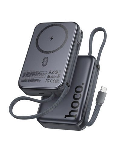 Power Bank Hoco Q44A Original Dual PD45W с магнитной зарядкой, емкость 20000 mAh, серый цвет