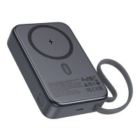 Power Bank Hoco Q44A Original Dual PD45W з магнітною зарядкою, ємність 20000 mAh, сірий колір