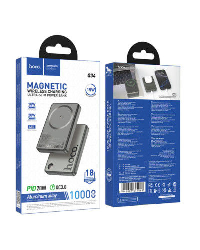 Портативна батарея HOCO Q34 Clever 10000 mAh — магнітна, швидка зарядка PD 20W