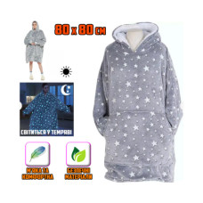 Светящийся плед-толстовка с рукавами и капюшоном Huggle Hoodie Stars Lumi 80х80см