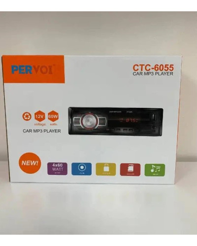 Автомагнитола CTC-6055 PERVOI — Bluetooth, двойные USB, MP3 для авто