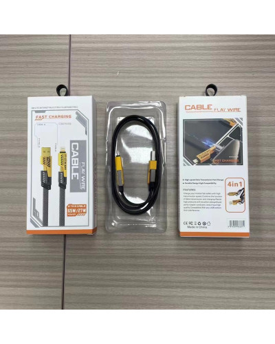 Кабель для быстрой зарядки Flat Wire 4-в-1 (65W / 27W)