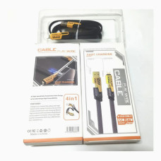 Кабель для быстрой зарядки Flat Wire 4-в-1 (65W / 27W)