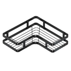Угловая полка для ванной из нержавеющей стали Corner Shower Caddy, черная, 2 яруса