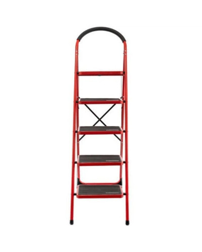 Лестница-стремянка стальная складная 5 ступеней с поручнем