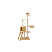 Игровой комплекс-когтеточка для кошек 138 см с лежанками и игрушками