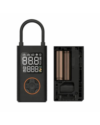 Автомобильный аккумуляторный компрессор ATJ-005 с автоотключением, Power Bank и LED-фонарем