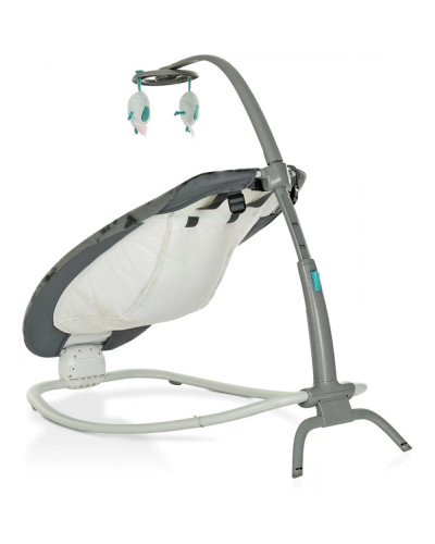 Детский шезлонг-качалка 2в1 Fold Up Rocker серо-голубой