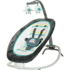 Детский шезлонг-качалка 2в1 Fold Up Rocker серо-голубой