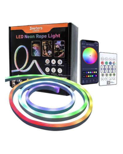 Смарт гнучка LED RGB лента 3 м — неоновий шланг для декоративного підсвічування дому, офісу та святкових інтер’єрів