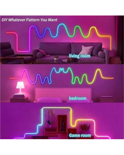 Смарт гнучка LED RGB лента 3 м — неоновий шланг для декоративного підсвічування дому, офісу та святкових інтер’єрів