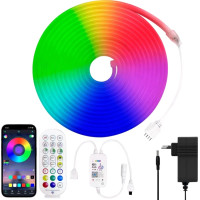 Смарт гнучка LED RGB лента 5 м — неоновий шланг для декоративного підсвічування дому, офісу та святкових інтер’єрів