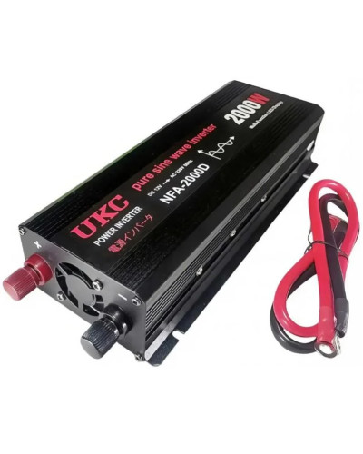 Інвертор напруги з чистою синусоїдою UKC NFA-2000D 12V → 220V, 2000Вт, автомобільний перетворювач