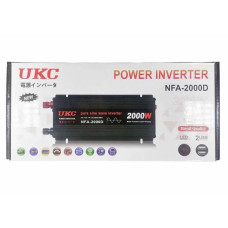 Инвертор напряжения с чистой синусоидой UKC NFA-2000D 12V → 220V, 2000Вт, автомобильный преобразователь