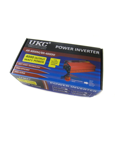 Автомобільний інвертор UKC AR 4000W 12V → 220V з плавним пуском, USB, 2 кулери